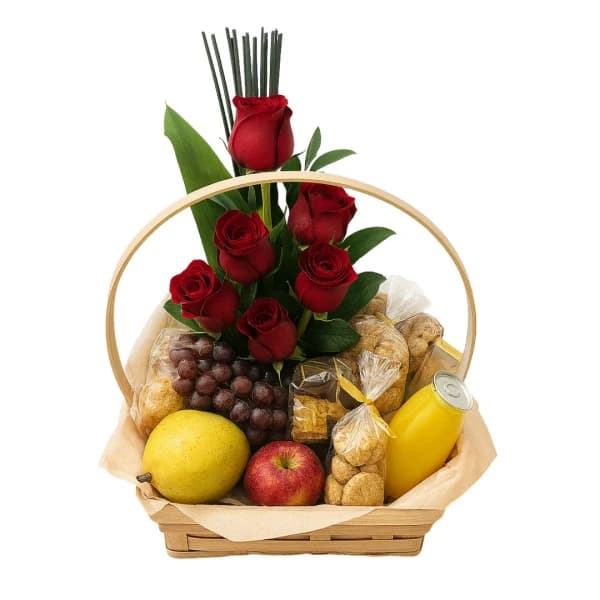 Cesta de Chá com Rosas Gal
